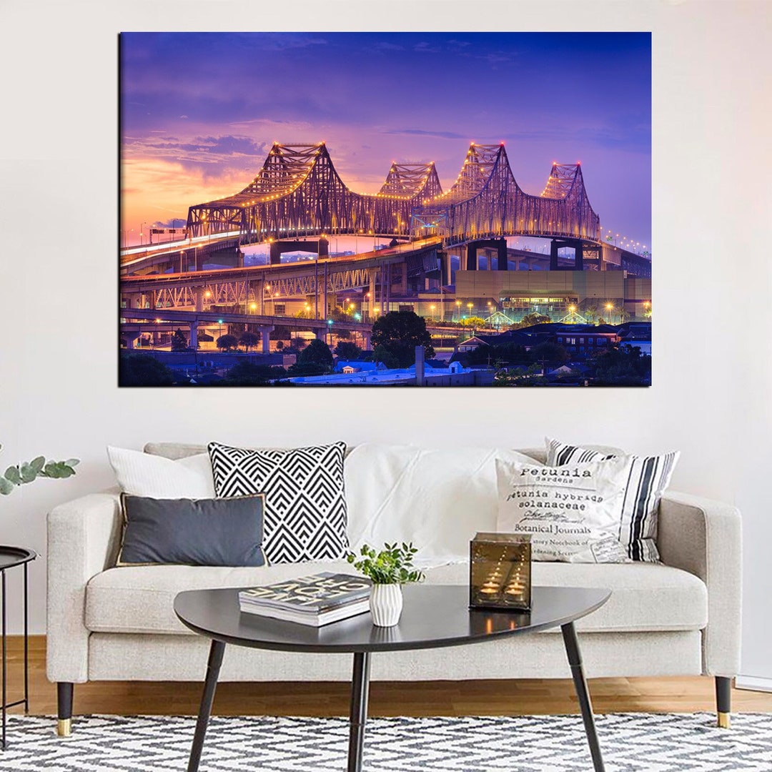New Orleans Bridge Multicolor Artwork - Crescent City Connection