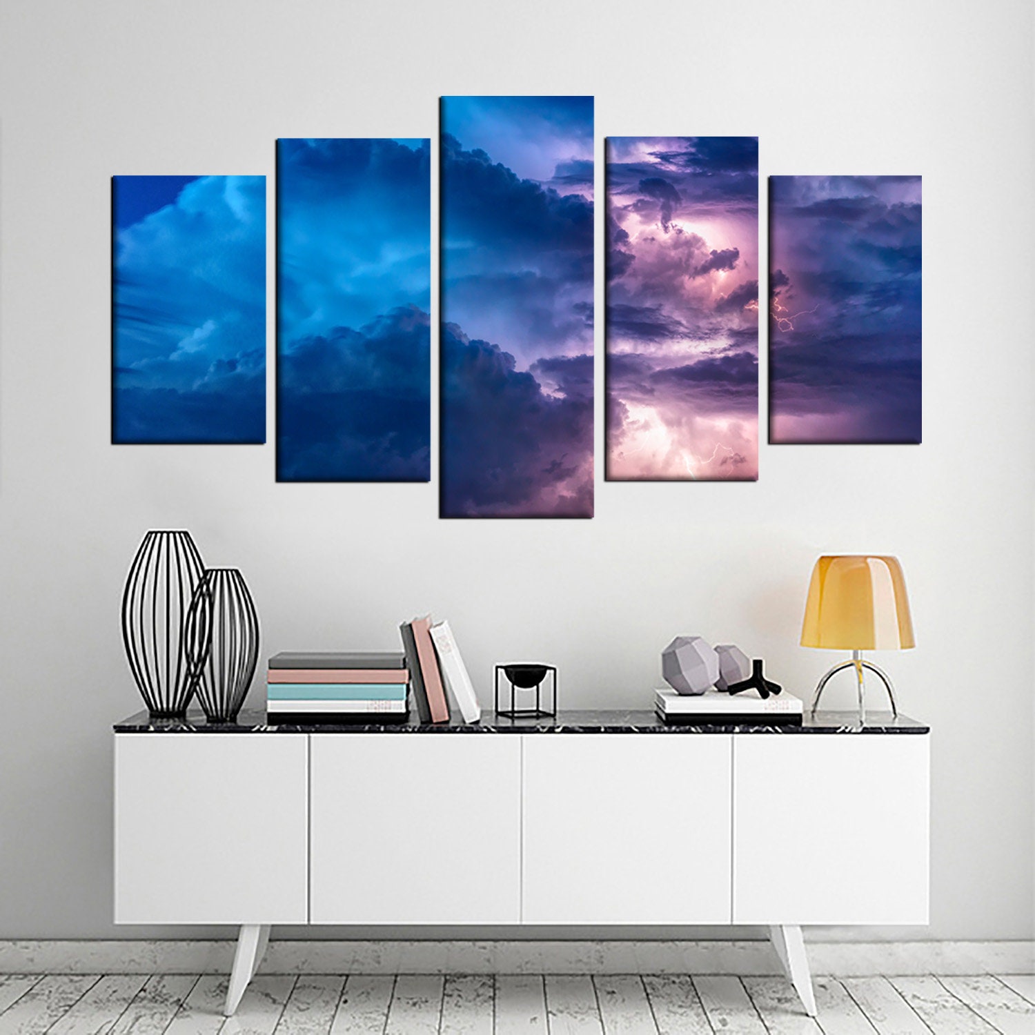 Thunderstorm Poster Lightning Framed Wall Art Sky Clouds Print on ...