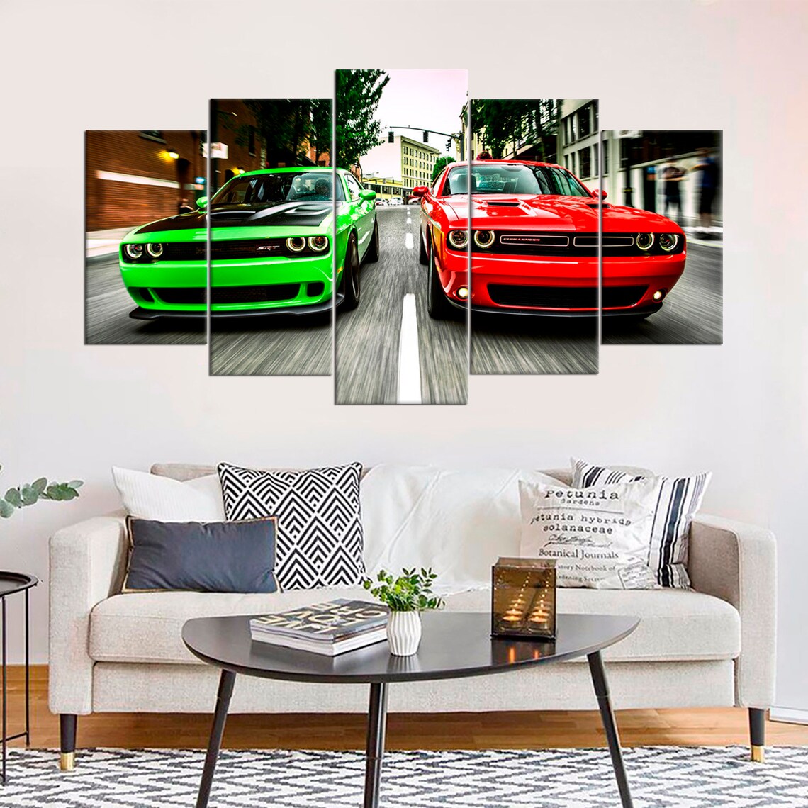 Multicolor Artwork Super Car Large Wall Art Decor Set Cars | Etsy