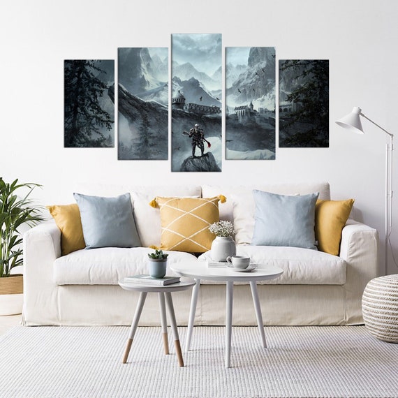 Large Wall Art Skyrim Video Game Art Greymoor Canvas Print Etsy