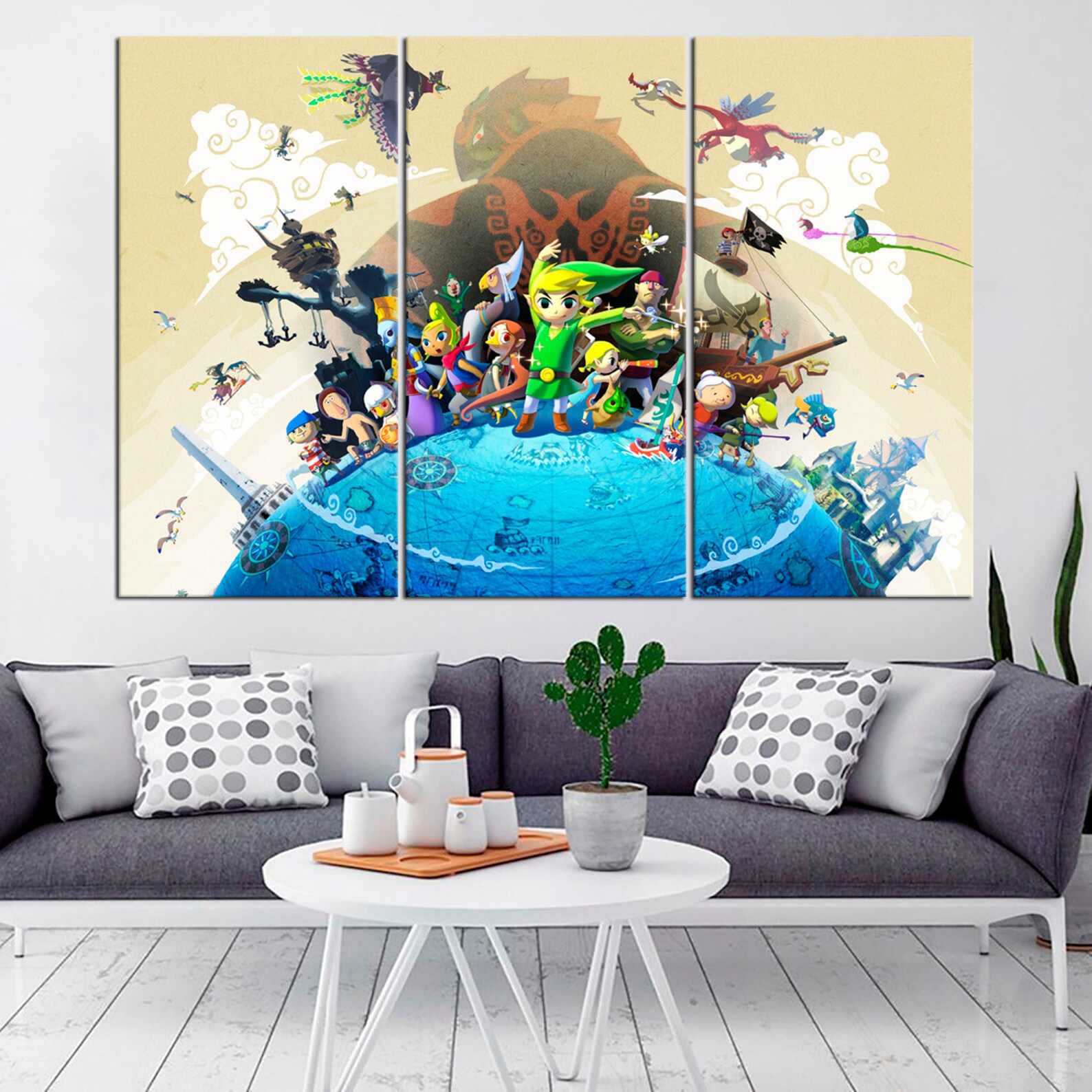 Legend of Zelda wall art decor Wind Waker Framed canvas print Etsy