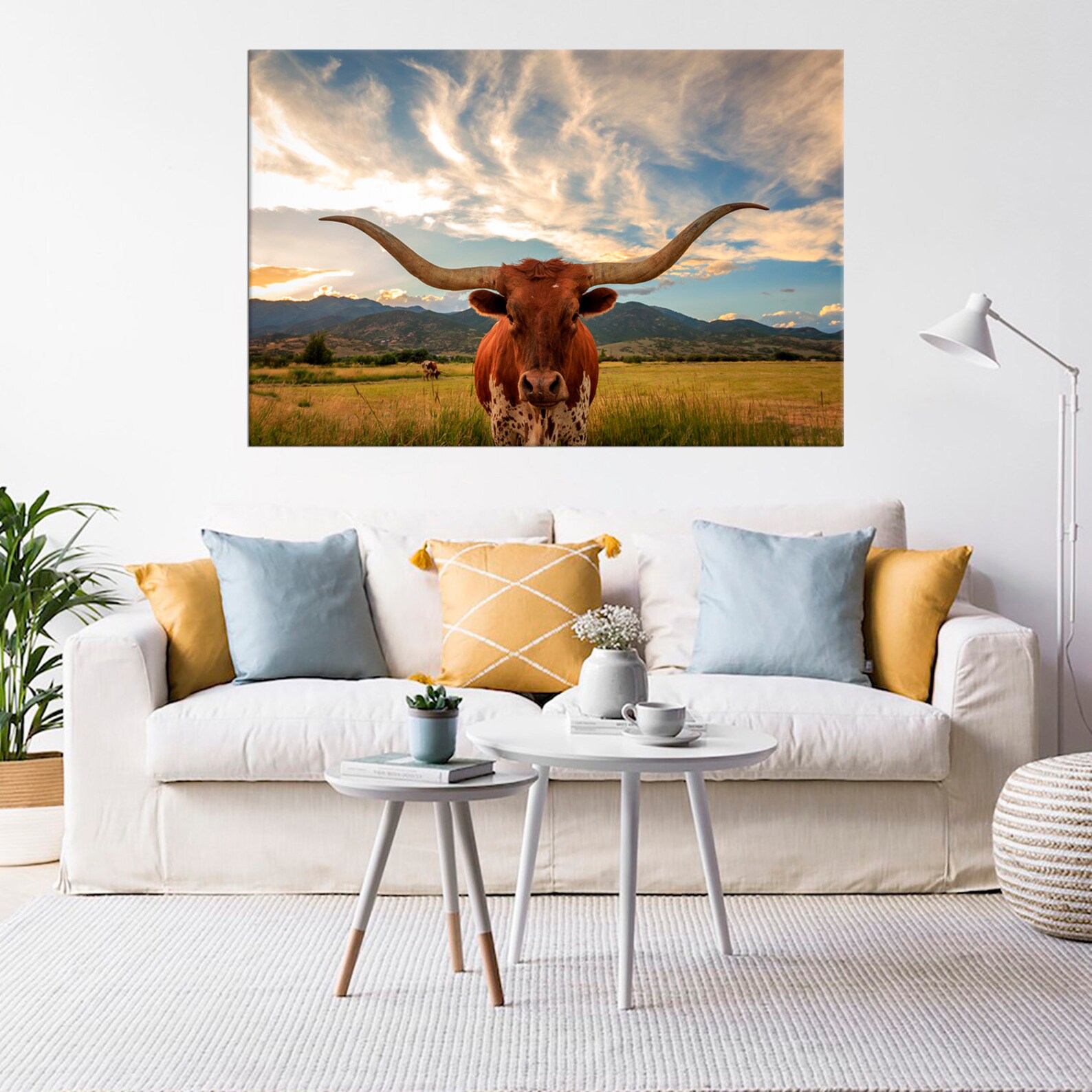 Texas Longhorn Animal Canvas Print Framed Print Wall Hanging Lonhorn