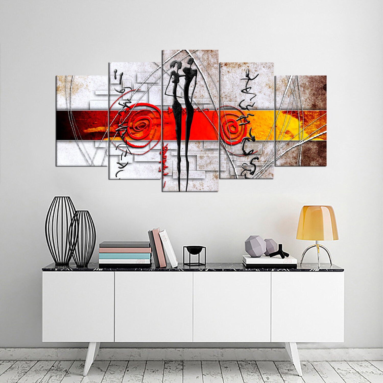 African Ethnic Framed Wall Decor Contemporary Artwork Interior Etsy