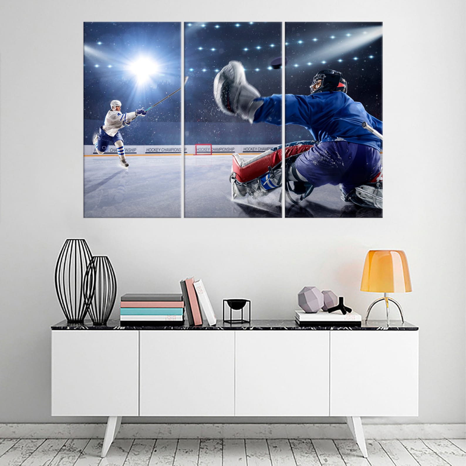 Hockey Sport Framed Wall Art Ice Canvas Prints Hockey Canvas Etsy