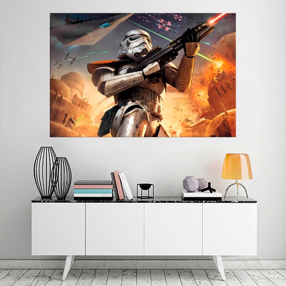 Star Wars Stormtrooper Movie Room Decor Star Wars Movie Poster Etsy