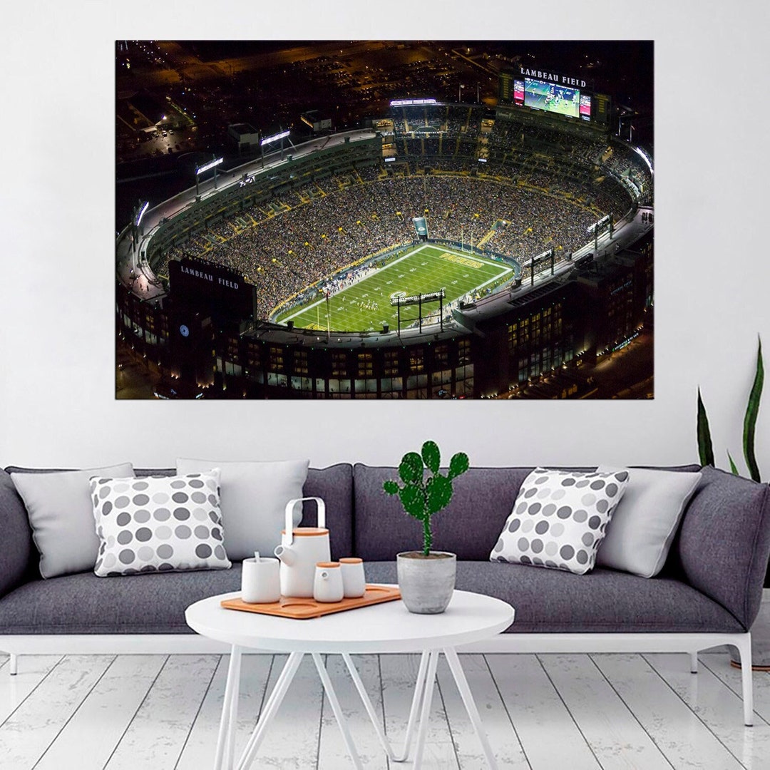 Lambeau Field Wall Art Canvas Stadium Base Poster Print Etsy