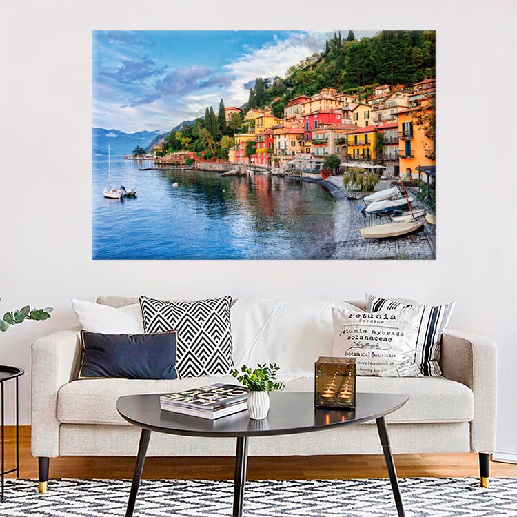 Como Lake Italian Landscape Canvas Wall Art Europe Scenery Home