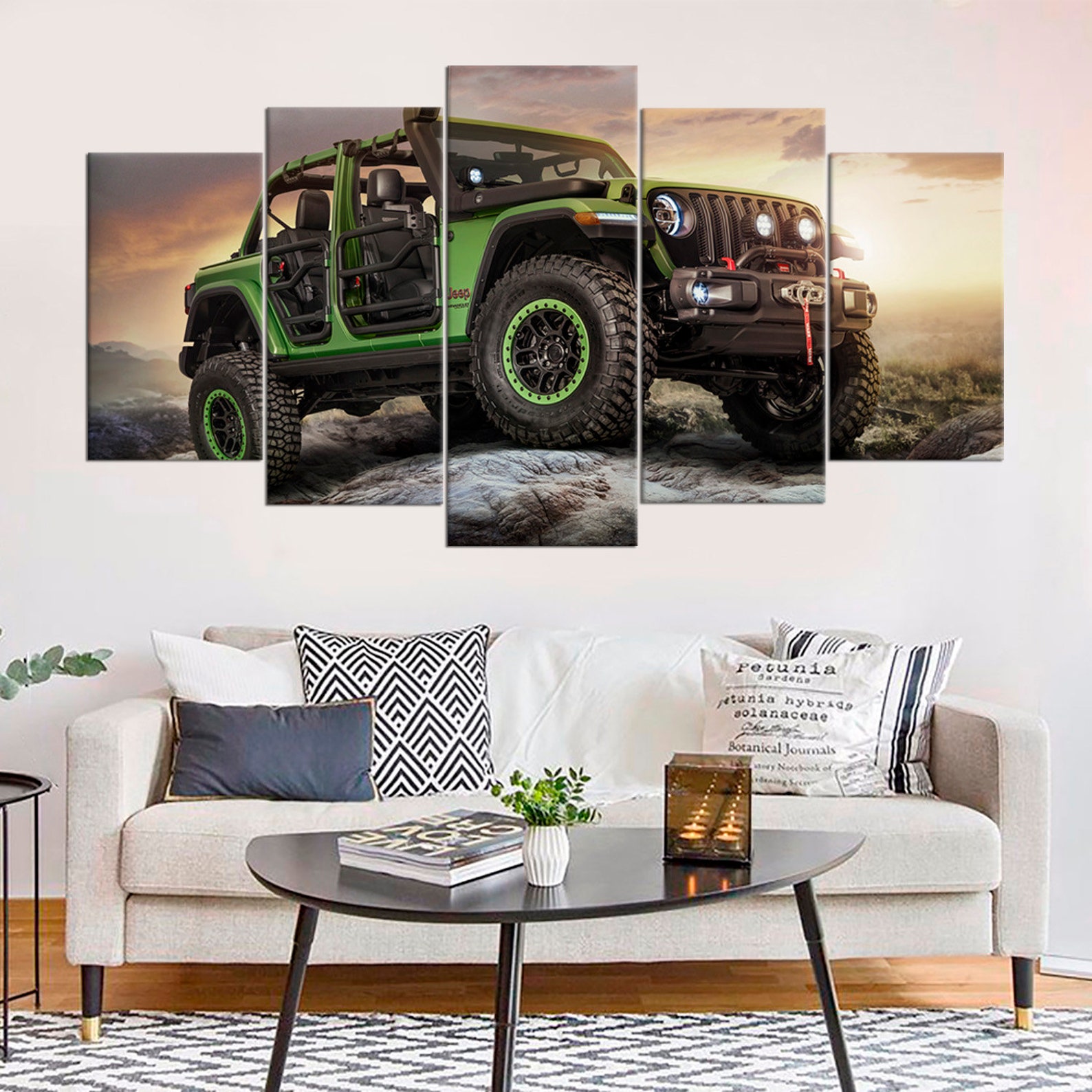 Jeep Wrangler Wall Art Decor Automotive Wall Art Canvas Jeep Etsy