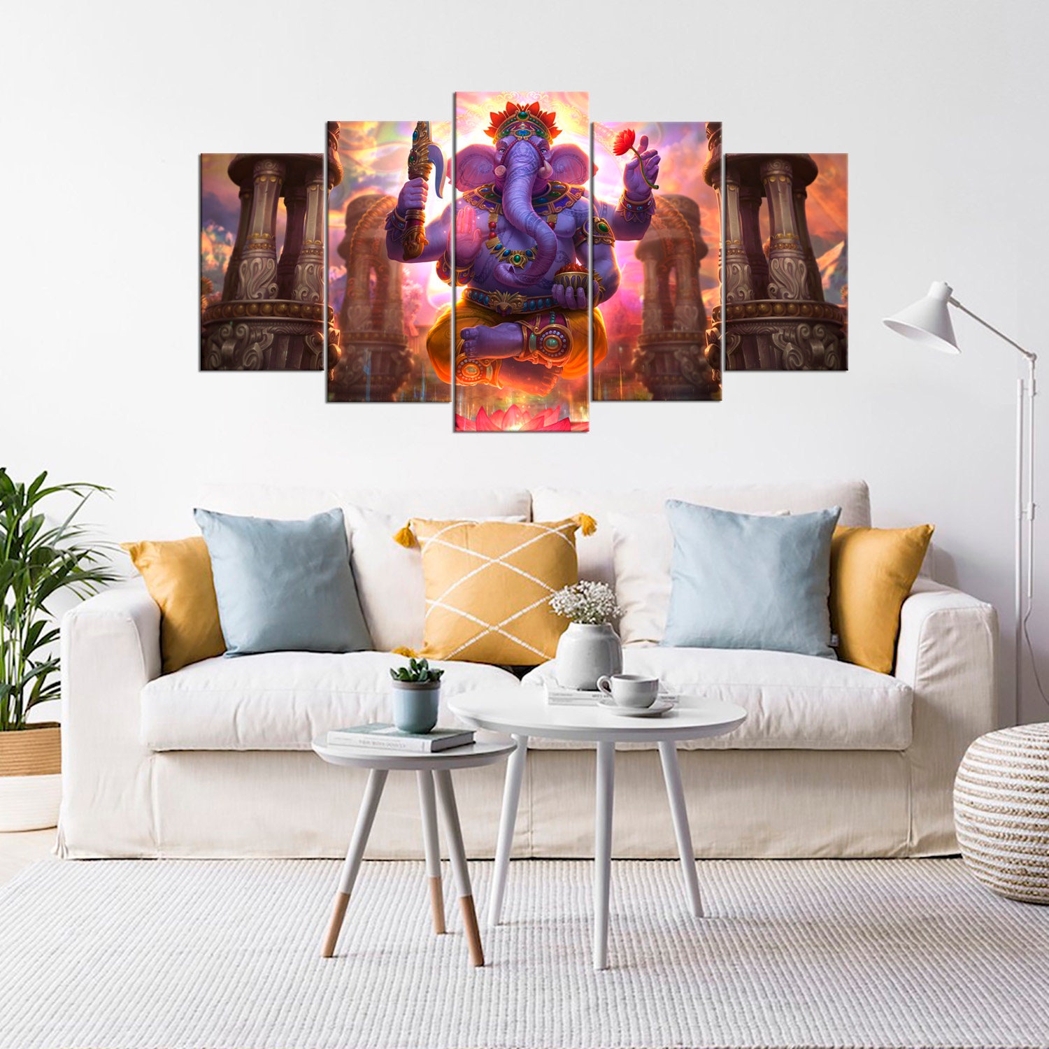 Lord Ganesha Wall Art Canvas Print Buddha Poster Office Wall Decor ...