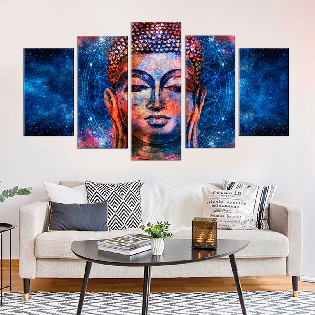Buddha Face Wall Art , Spiritual Asian Canvas Print , Religion Buddhism ...
