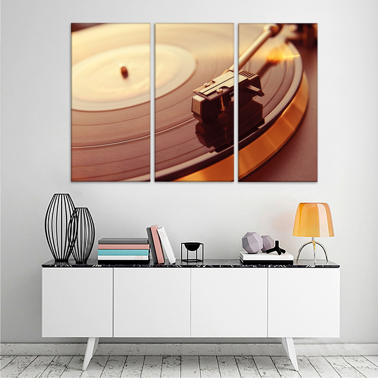 Vinyl Record Player Wall Decor, Vintage Turntable Music Print Home ...