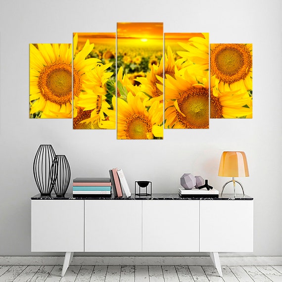 Sunflowers Canvas Prints Wall Art Landscape Sunflower Canvas | Etsy