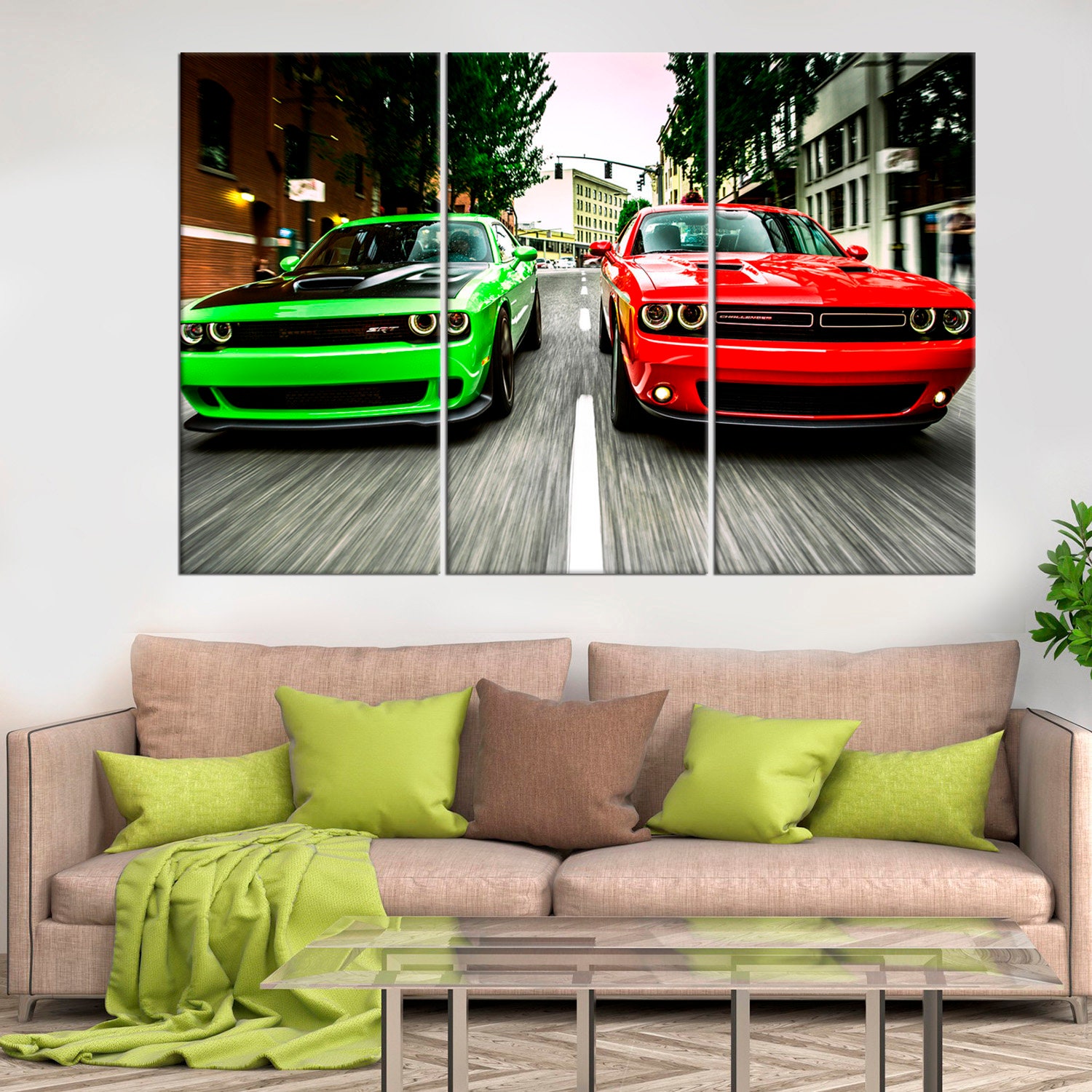 Multicolor Artwork Super Car Large Wall Art Decor Set Cars Etsy