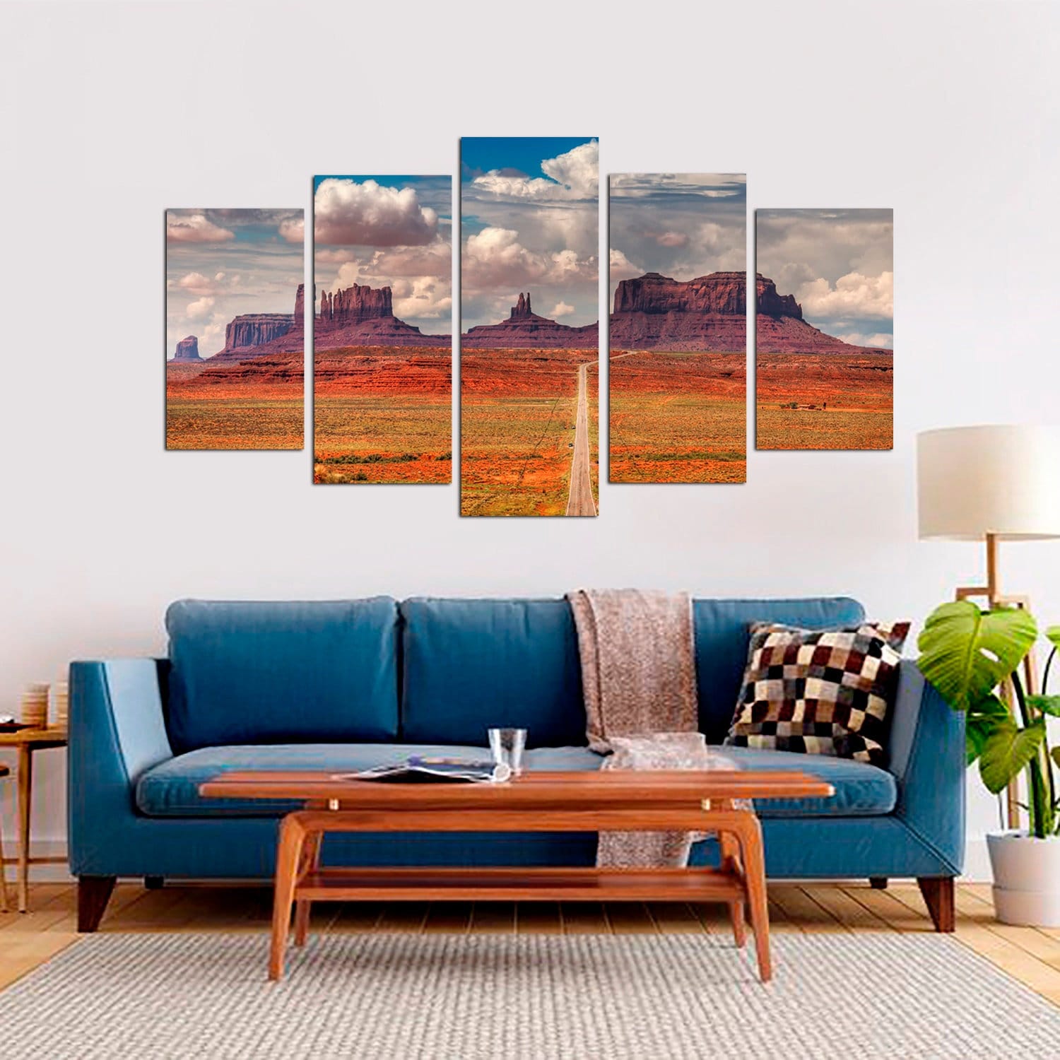 Road to Monument Valley Wall Art Decor, Arizona Modern Canvas Print, Landscape at Sunset Décor for Home Decoration, USA Art Painting