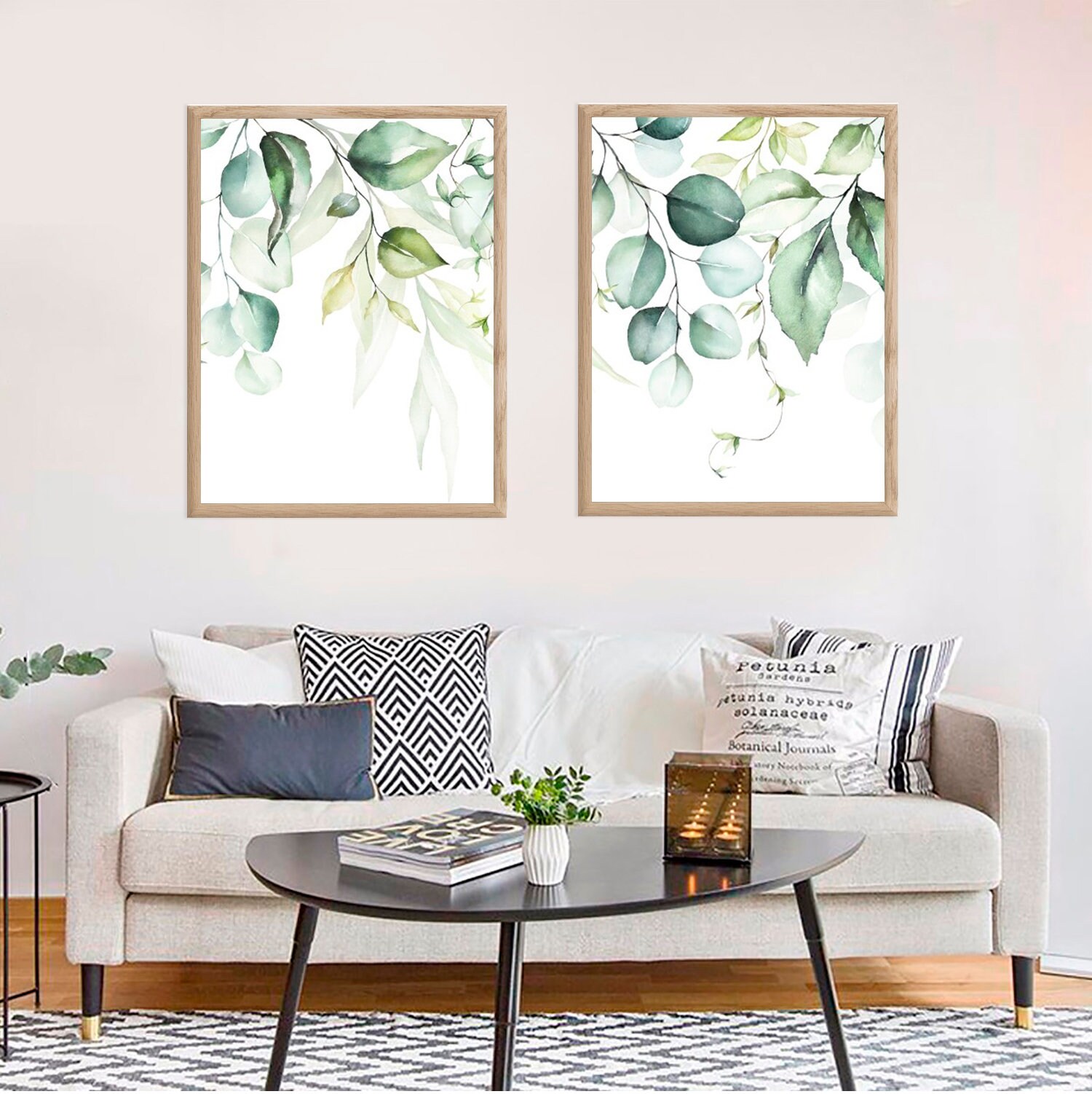 Watercolor Green Leaves and Branches Set of 3 Botanical - Etsy