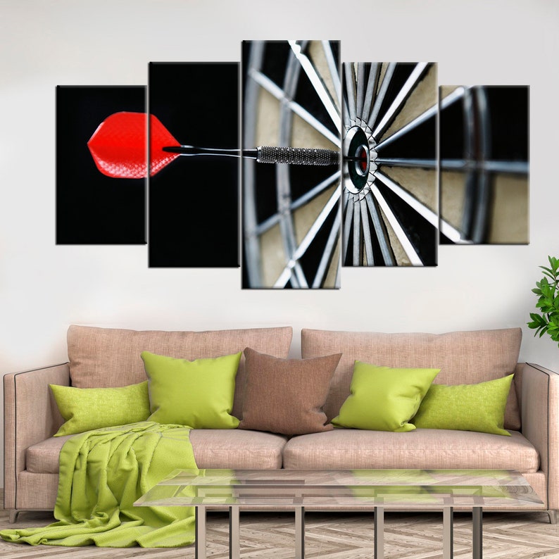 Target Darts Wall Art Motivational Canvas Bullseye Aim Print | Etsy