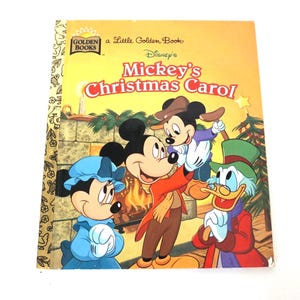 A Little Golden Book, Disney&#39;s Mickey&#39;s Christmas Carol, 1998, Christmas Book Collector, For Christmas Book Display Vignette