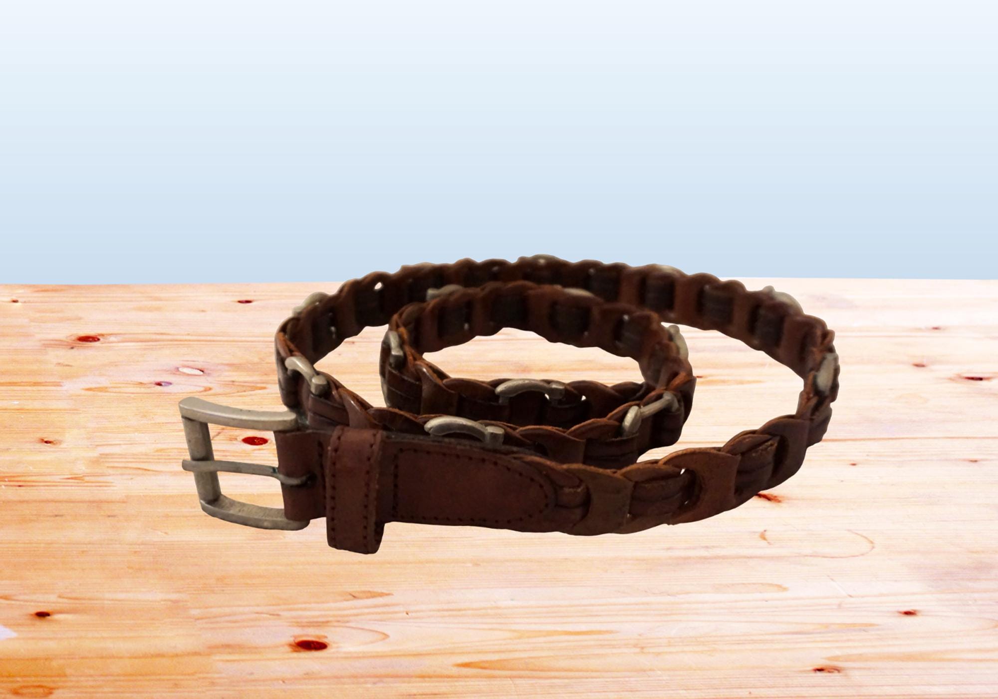 ベルト IN SILENCE TWISTED LEATHER BELT 5FT1875 Premium Studded Spiked 1-3/4