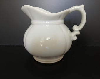 McCoy USA Small 5.5 Tall Pitcher, Very Pale Blue Wash Finish, Modern Country, Grand Millennial, MCM 1980s, Farmhouse Cottage, Slight Flaw