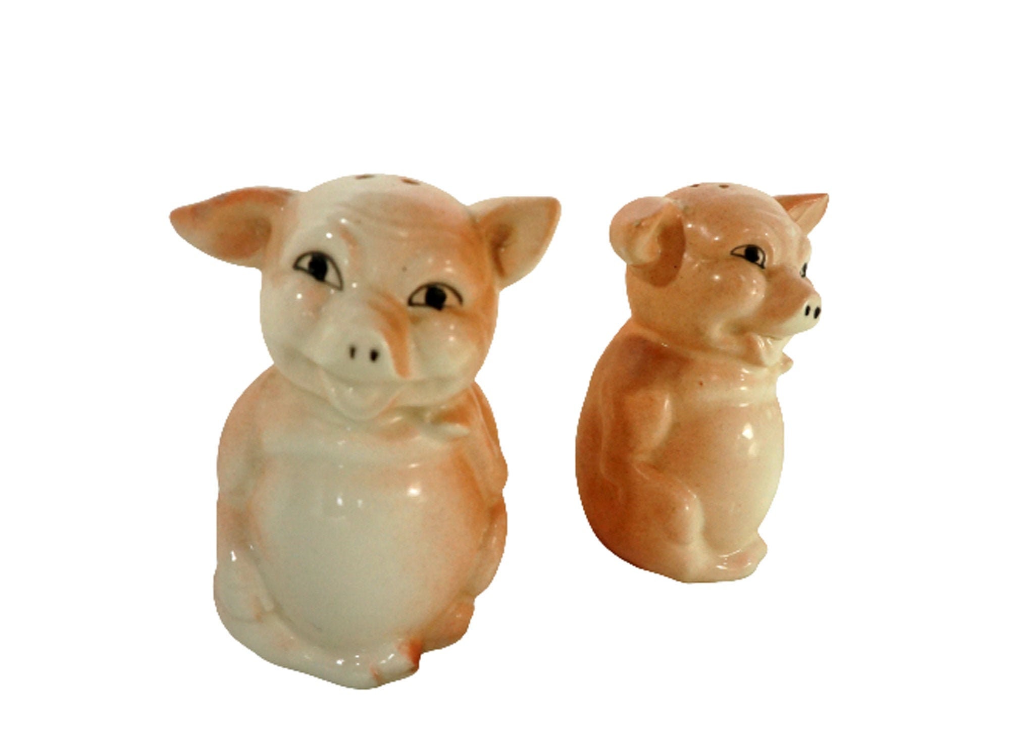 Vintage Ceramic Pig Salt and Pepper Shakers Hand Painted Etsy.de