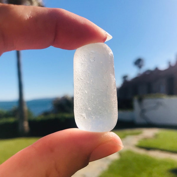 White Zylinder - 1 1/2 Inch Perfect Flawless Sea Glass