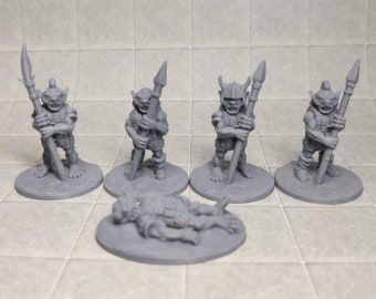Goblin Warriors (Set 3) 3D Printed Miniatures (unpainted)