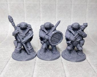 Turdle (Tortle) Fighters Miniatures 3D Printed (unpainted)