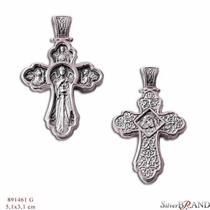 Silver Cross 925 Archangel - Virgin Mary | Christian Greek Orthodox Cross