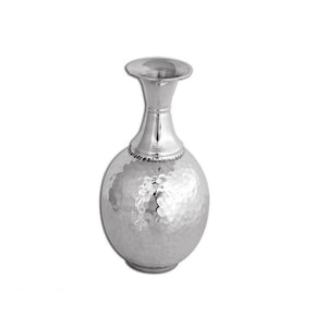 Vaso in argento sterling 11x6 cm • Vaso decorativo forgiato • Regalo per decorazioni per la casa e l&#39;ufficio
