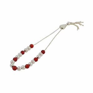 Griechische Komboloi Carneol Rote Perlen - Sterling Silber Sorgenperlen, Rosenkranz, StressPerlen, Angstrelief, Meditationsperlen