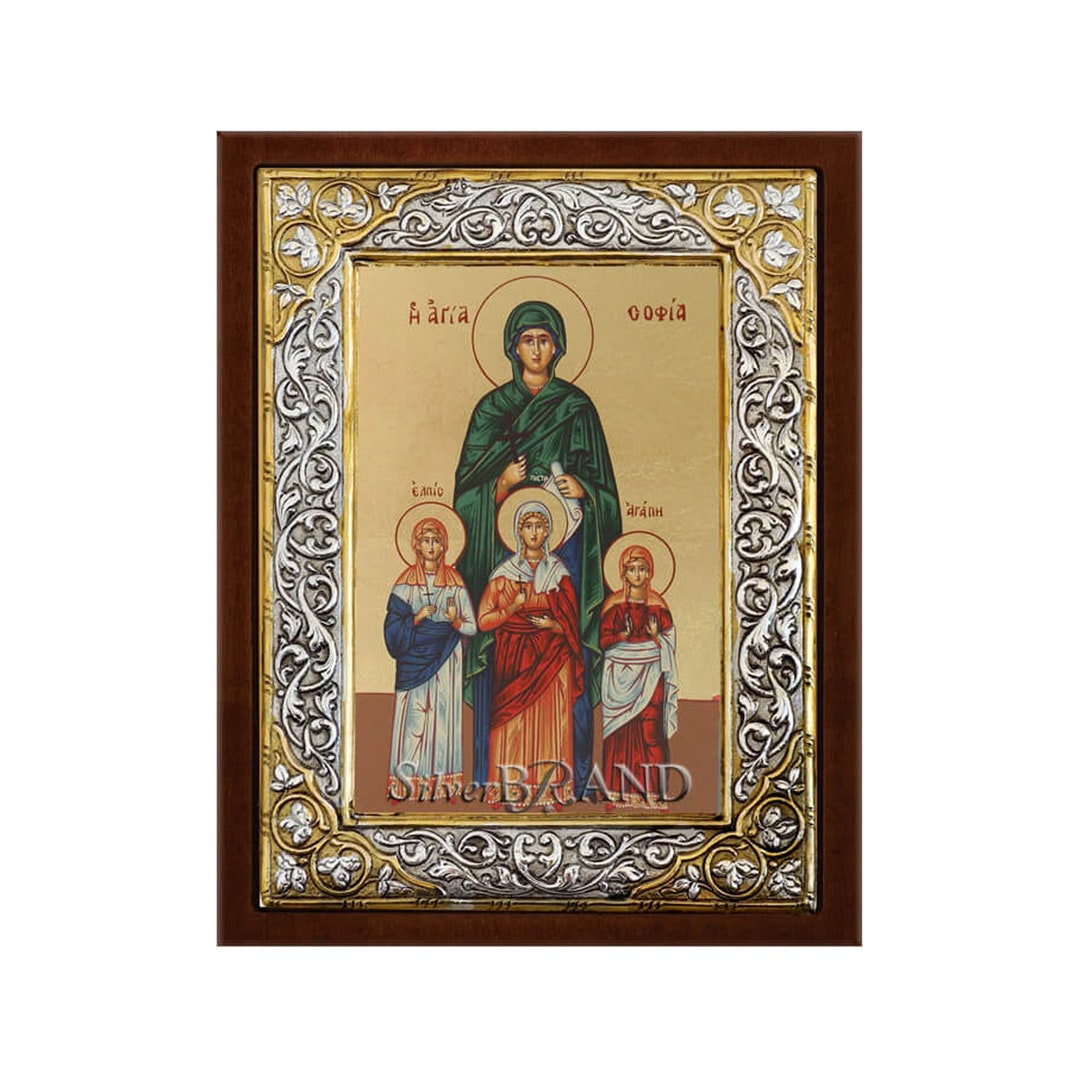 Saint Sofia Greek Orthodox Silver Icon Hagiography 26x20cm - Etsy