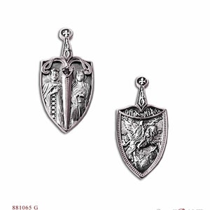 Silver Pendant 925 Saints Constantine & Helen - Archangel Michael | Christian Greek Orthodox Pendant