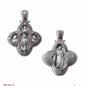 Silver Pendant 925 Virgin Mary Semistrelia - Archangel | Christian Greek Orthodox Pendant