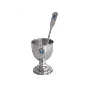 Huevera de plata para bebé niño/niña - Grabable