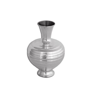 Vaso in argento sterling 10x7 cm • Vaso decorativo a coste • Regalo per decorazioni per la casa e l&#39;ufficio