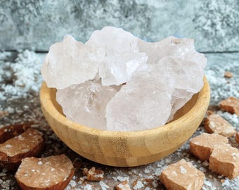 Halite Himalayan White Salt Chunks | Pure Unrefined Mineral for Therapeutic Bath & Aromatherapy Rituals