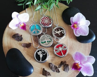 Essential Oil Diffuser Aromatherapy Necklace - Stainless Steel Locket & 10 x Colour Pads  Gift Set Girls Women Jewellery Birthday