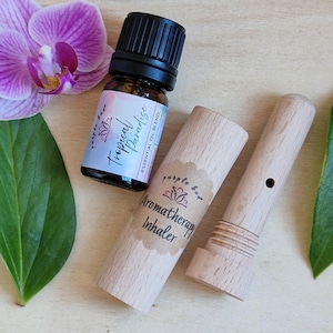 Inhalateur en bois | Kit de fabrication d&#39;aromathérapie DIY | Mélange d&#39;huiles essentielles naturelles 100 % pures | Cadeau bien-être | Bâtonnet d&#39;aromathérapie au format de poche