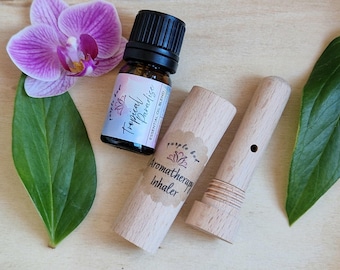 Inhalateur en bois | Kit de fabrication d&#39;aromathérapie DIY | Mélange d&#39;huiles essentielles naturelles 100 % pures | Cadeau bien-être | Bâtonnet d&#39;aromathérapie au format de poche