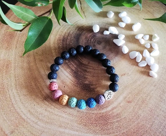 Lavastein-Armband Mit Lebensbaum-Motiv – 6 Mm, Geflochtenes Seil, Für Damen & Herren