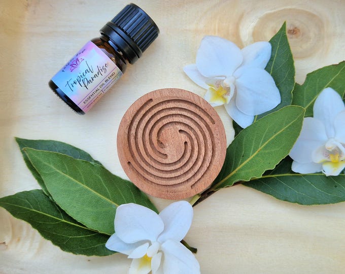 Spiral Holz Diffusor für ätherische Öle Aromatherapie Hand Tisch Schreibtisch Diffusor - Naturholz Diffusor - 100% reine ätherische Ölmischung Inhalator