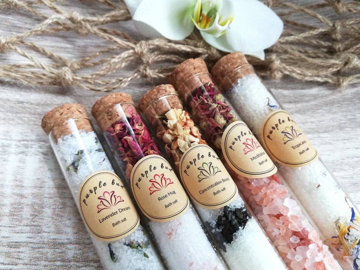 Bath Salt Luxury Collection 5 Blends in Glass Sample Test - Etsy