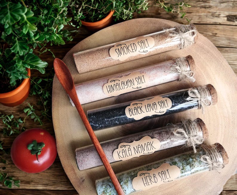 Salt Display Gourmet Salt Collection Gift Set | 5 Cooking Artisan Salt Samples | Eco ...