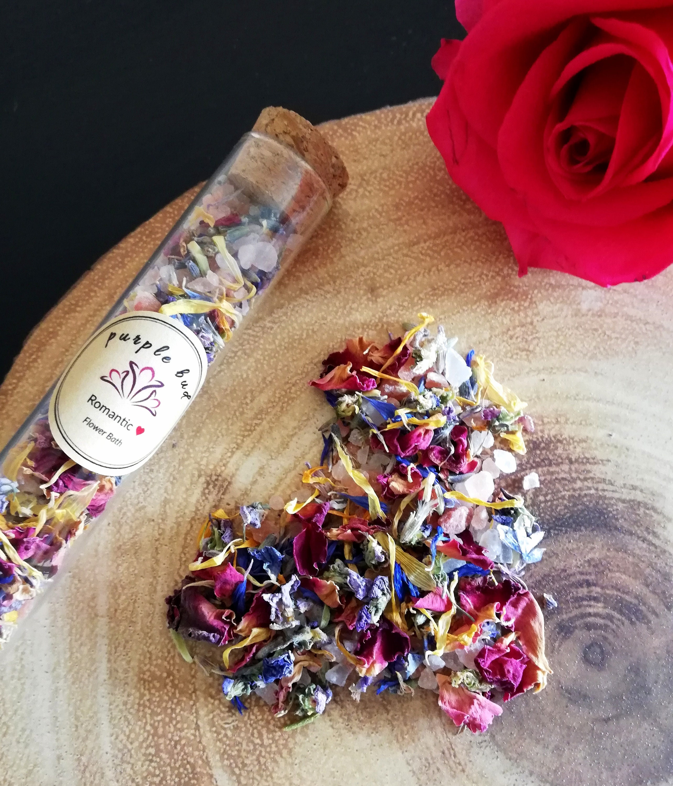 Dried Flower Petals in Glass Tube Romantic Floral Natural Etsy Australia