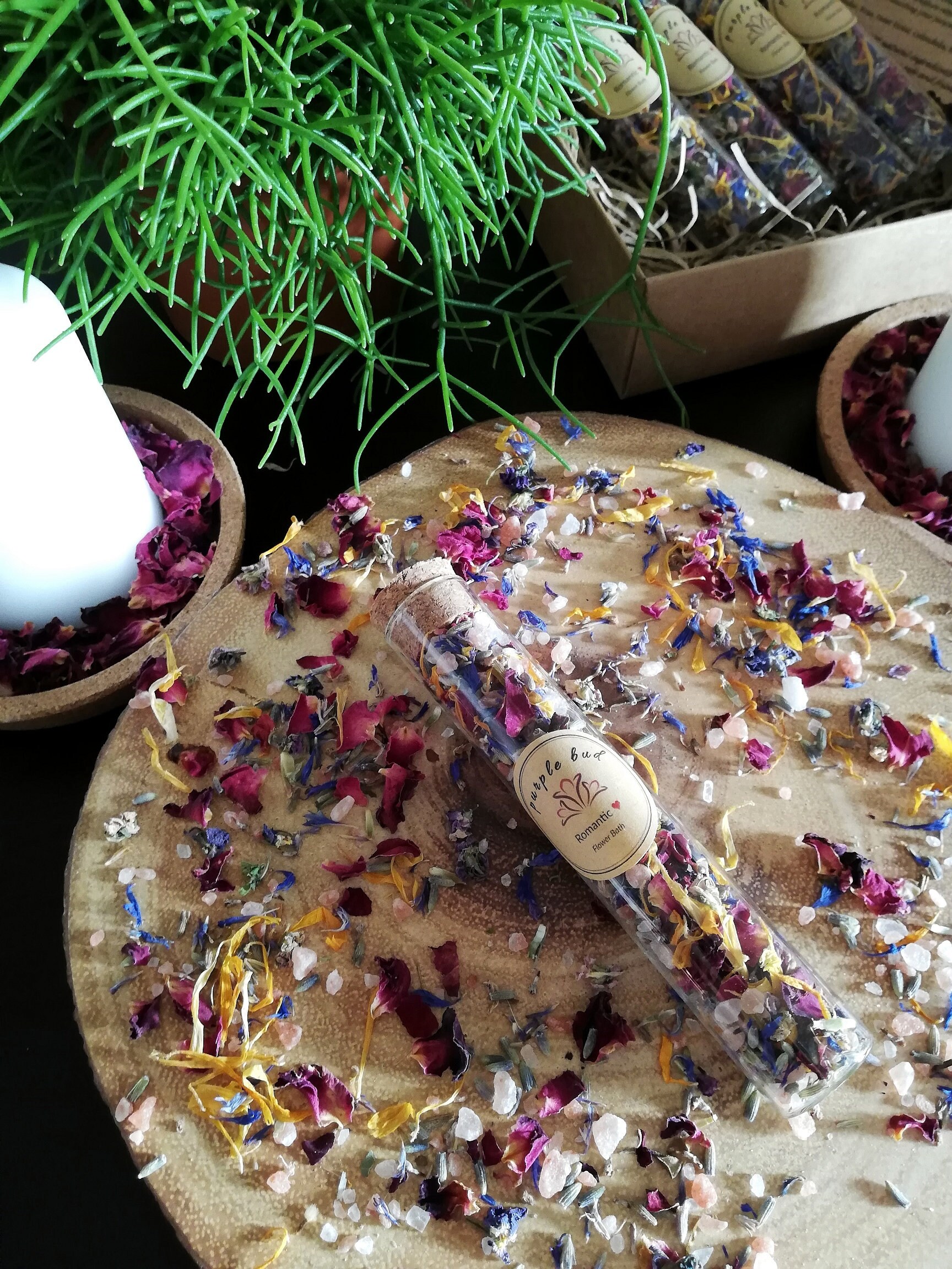 Dried Flower Petals in Glass Tube Romantic Floral Natural Etsy