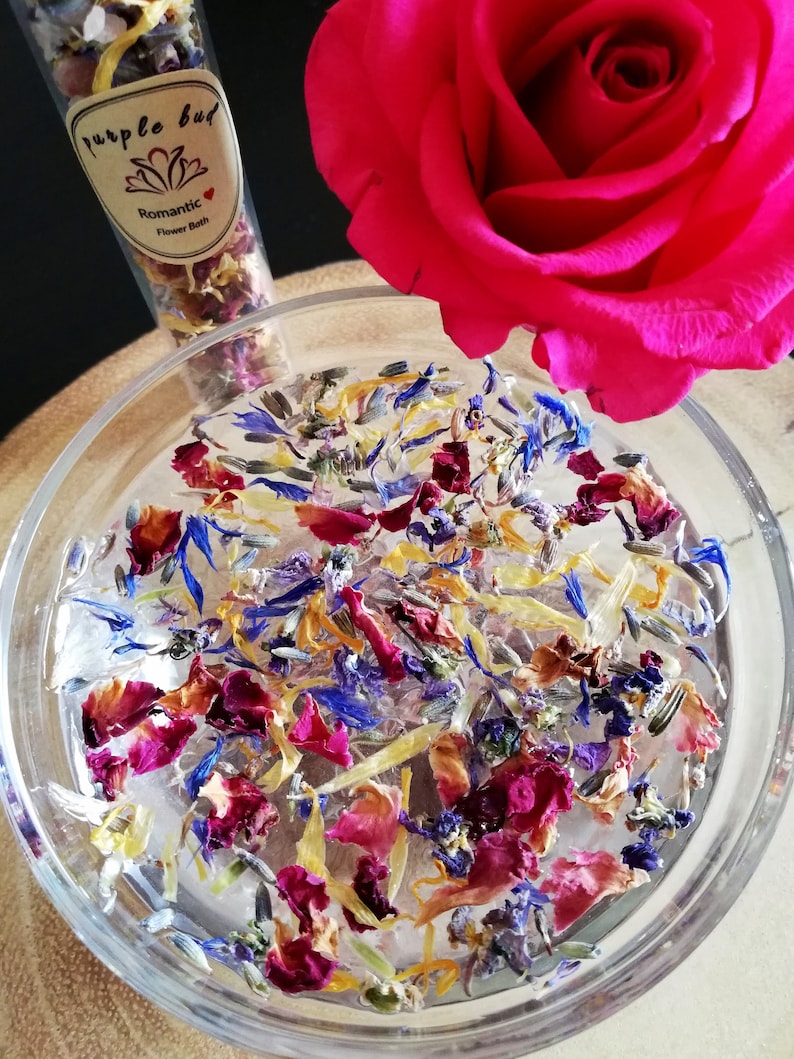 Pétales de fleurs séchées dans un tube à essai en verre Bain - Etsy France