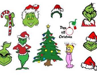 Download Grinch face clipart | Etsy