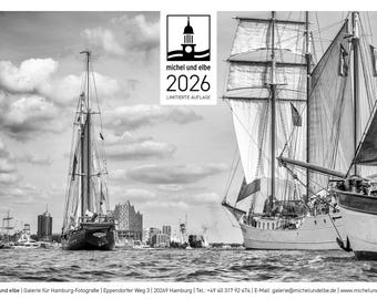 HAMBURG Calendar 20256 in black and white, limited edition