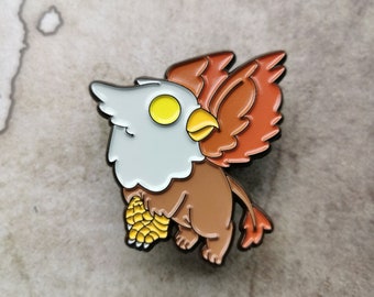 Griffon Enamel Pin Dungeons and Dragons Griffin Gryphon Cute Mythology Eagle