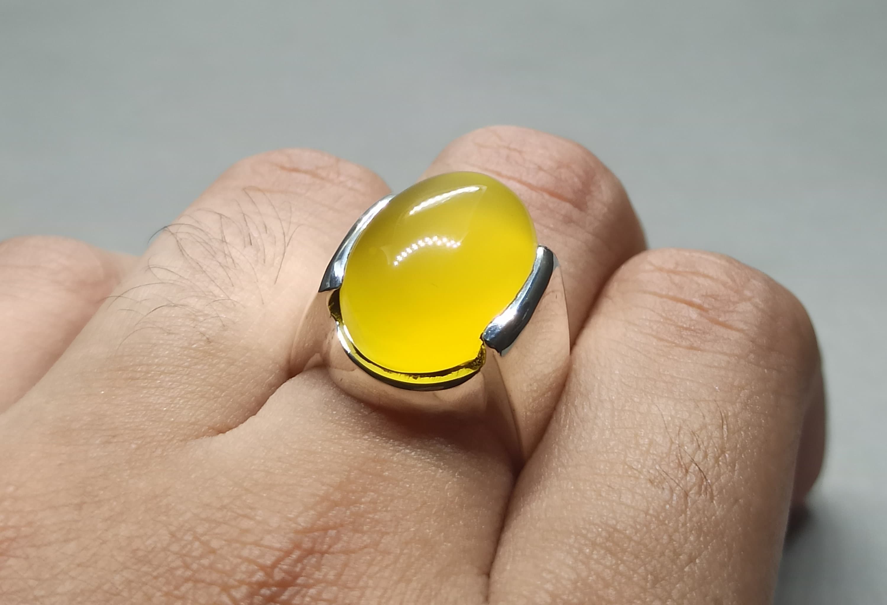 Yellow aqeeq ring Etsy